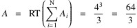 mit i von 1 bis N: A = RT(∑A_i) = 4^3 ⁄3 = 64⁄3