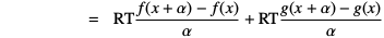  = RT{ [ f(x+α)-f(x) ]⁄α } + RT{ [ g(x+α)-g(x) ]⁄α }
